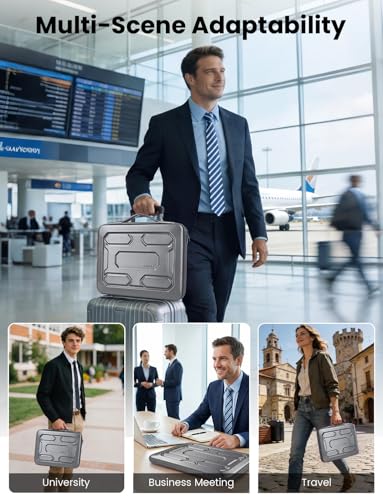 DOMISO Laptop Hard Case 17-17.3 inch Waterproof Shockproof Hard Shell Laptop Sleeve with Handle & Storage Pocket, Compatible with MacBook, HP, Dell,Dark Grey - color: Dark Grey, size: 17.3 inch