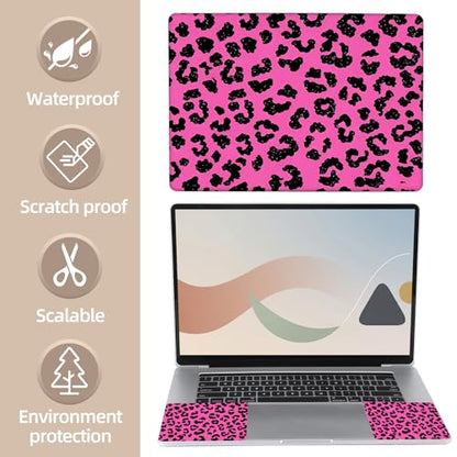 Universal Laptop Skin Sticker for 12/13/14/15.6 Inch Laptops, Reusable Vinyl Laptop Decal Cover, Waterproof Scratch Resistant Notebook Skin with 2 Wrist Pads,Mauve Leopard Print - color: Mauve Leopard Print