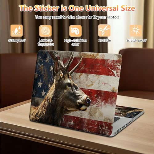 10 inch Laptop Sleeve with Laptop Skin Sticker Set – Slim Protective Case with Smooth Zipper, Lightweight Tablet & Notebook Sleeve for Travel & Daily Carry, Deer Flags - color: Deer Flag, size: 10 inch
