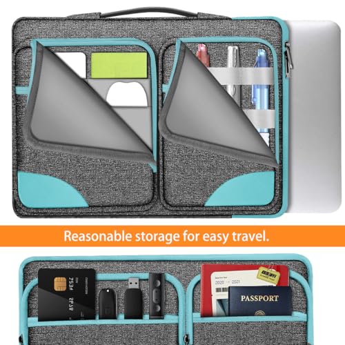 Hseok Laptop Case 15 15.6 16 inch Sleeve with Handle and Hidden Straps,Compatible with MacBook Neo 16",MacBook Pro Air 16" 15", 360°Protective PC Briefcase with 4 Pockets for Accessories,Sapphire - color: Sapphire