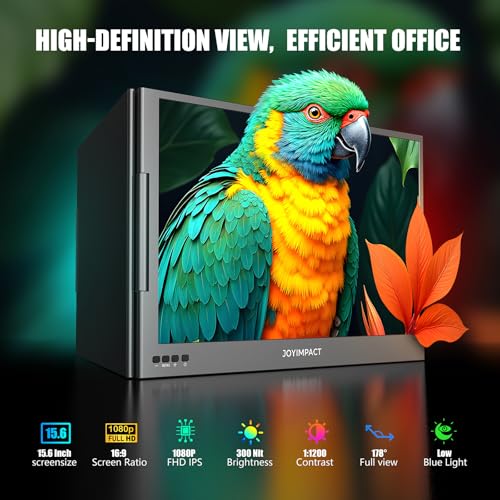 Dual Screen Laptop Monitor Extender, 15.6" Fully Compatible Laptop Triple Screen Extender, FHD 1080P IPS Portable Monitor for Laptops 12~17 inch, Plug & Play with USB-C for Win/Mac/PS5/Switch/PS4