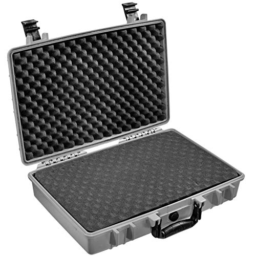 Eylar Medium 20" Protective Hard Case for Laptops, Cameras, Tools, and Equipment with IP67 Waterproof, Shock Resistant, and Customizable Foam Inserts (Gray) - color: Gray