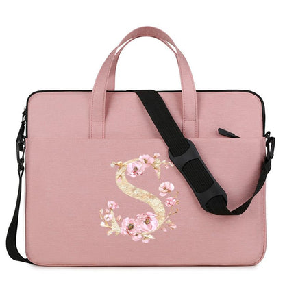 Computer Bag For Men & Women, With Initial Laptop Bag,14/15inches Messenger bag For Office、Business、Travel、School - color: Pk-s
