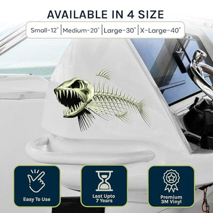 Skeleton Beautiful Fish Decal | Fishing Decal for Boat, Car, Vehicle, Truck Etc. | Waterproof Vinyl Sticker | Many Sizes & Styles Available | 12" to 40" by Digital Fish Art (Small, Position 2) - color: Position 2, size: Small