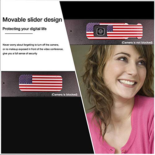 Webcam Cover, Laptop Camera Cover Slide, Ultra-Thin, US Flag Pattern Design, Web Camera Cover fits Laptop, Desktop, PC, Macboook Pro, iMac, Computer, Protect Your Privacy & Security - color: Oversized -us flag -3 packs