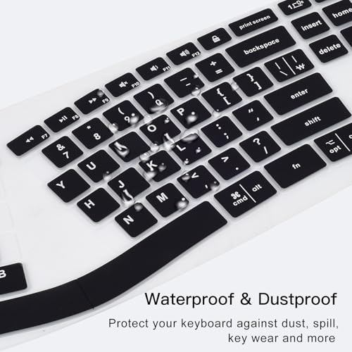 Keyboard Cover for Logitech Ergo K860 Wireless Ergonomic Keyboard, Black - color: Black, size: Logitech K860