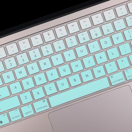 2 Pack Keyboard Cover Skin for 2026-2023 MacBook Air 13" 15" M5 M4 M3 M2, 2026-2021 MacBook Pro 14" 16" M5 M4 M3 M2 M1 Pro/Max, 14.2" 16.2" MacBook Pro /13.6" 15.3" MacBook Air, US,Ombremint - color: Ombremint+TPU