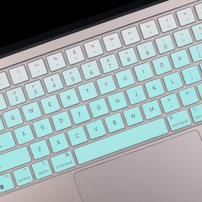 2 Pack Keyboard Cover Skin for 2026-2023 MacBook Air 13" 15" M5 M4 M3 M2, 2026-2021 MacBook Pro 14" 16" M5 M4 M3 M2 M1 Pro/Max, 14.2" 16.2" MacBook Pro /13.6" 15.3" MacBook Air, US,Ombremint - color: Ombremint+TPU
