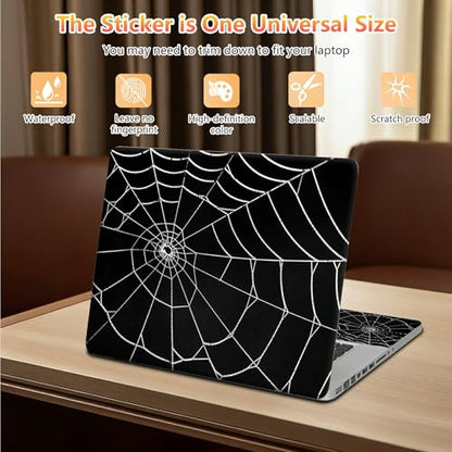 10 inch Laptop Sleeve with Laptop Skin Sticker Set – Slim Protective Case with Smooth Zipper, Lightweight Tablet & Notebook Sleeve for Travel & Daily Carry, Spider Web - color: Spider Web, size: 10 inch