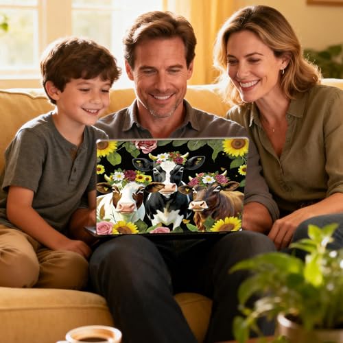 Universal Laptop Skin Sticker Decal for 11.6”12" 13" 13.3" 14" 15" 15.4" 15.6" Reusable Waterproof Scratch-Scratch Resistant Protective Vinyl Laptop Notebook Skin Stickers - Cows Flower - color: Cows Flower