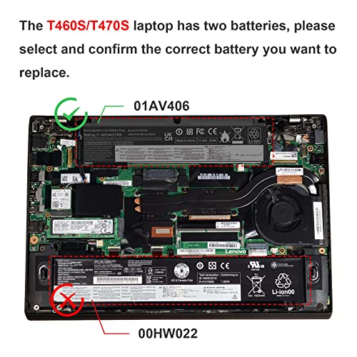 TREE.NB 01AV406 Laptop Battery for Lenovo ThinkPad T460s T470s Series Notebook Internal 00HW038 00HW025 00HW024 01AV462 01AV405 01AV407 01AV408 SB10J79003 L16M3P73 - size: 7.99x2.05x0.31inch 01AV406