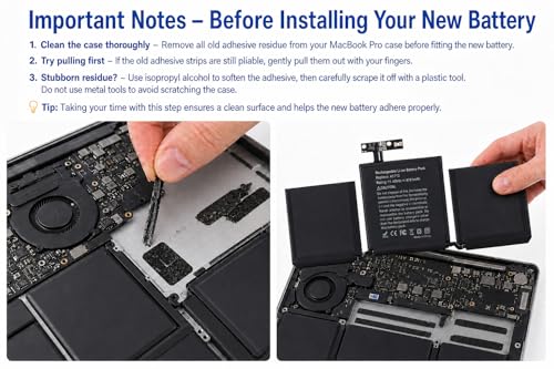 A2159 A1708 Battery Replacement for MacBook Pro 13 inch A1708 (Late 2016, Mid 2017) A2159(2019) A2289(2020) A2338(2020,2022) A1713 A2171 Battery - size: 11.3*2.95*0.2inch A1713
