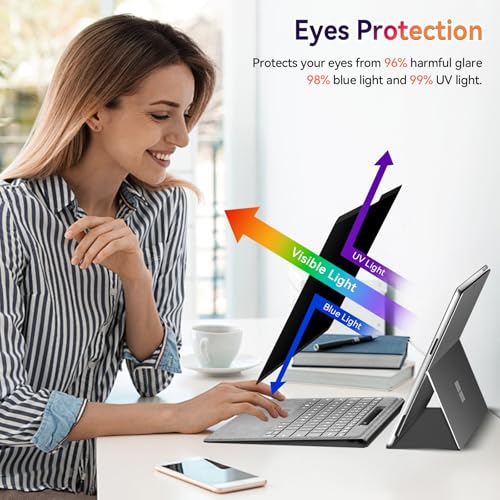 Magnetic Privacy Screen for Microsoft Surface Pro 11/10/9/8/X 13 Inch, Removable Anti Glare Blue Light Filter, 13 In Anti Spy Black Security Private Block Screen Protector
