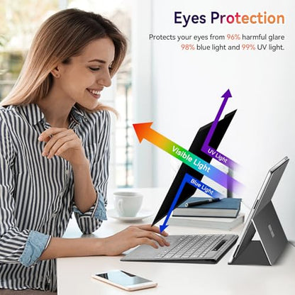 Magnetic Privacy Screen for Microsoft Surface Pro 11/10/9/8/X 13 Inch, Removable Anti Glare Blue Light Filter, 13 In Anti Spy Black Security Private Block Screen Protector