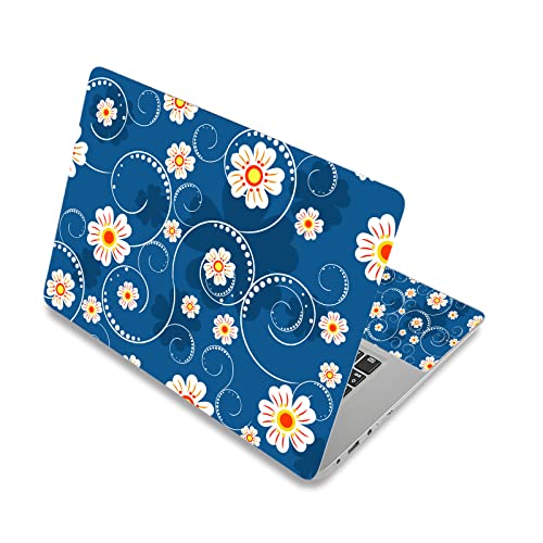 Laptop Skin Sticker Decal,13" 13.3" 14" 15" 15.4" 15.6 inch Laptop Vinyl Skin Sticker Cover Art Protector Notebook PC (Free 2 Wrist Pad Included), Decorative Waterproof Removable (Beautiful Flowers) - color: Beautiful Flowers
