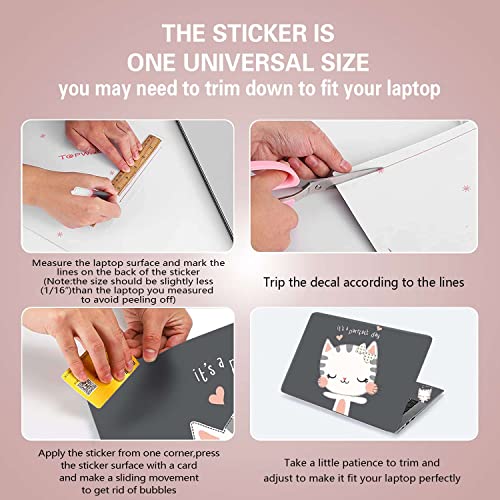 Laptop Notebook Skin Sticker Cover Decal Fits 12 13 13.3 14 15 15.4 15.6 inch Laptop Protector Notebook PC | Easy to Apply, Remove and Change Styles (Cute Cat) - color: Cute Cat