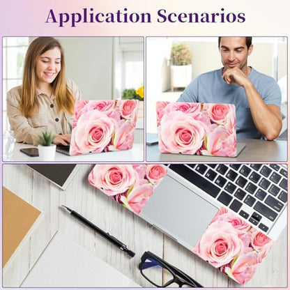 Laptop Skin Sticker Laptop Cover for 12" 13" 13.3" 14" Laptop Stickers,Reusable Skin Sticker Cover Personalized Art Waterproof & Scratch-Resistant Protector Case,Pink Rose - color: Pink Rose