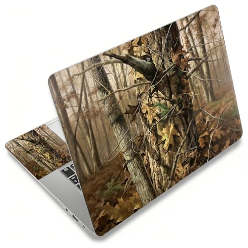 Laptop Skin Sticker Decal, Universal Reusable Vinyl Laptop Cover for 12" 13" 13.3" 14" 15" 15.4" 15.6" Notebook PC, Reusable Waterproof Scratch-Resistant with 2 Wrist Pads,Camouflage Tree - color: Camouflage Tree