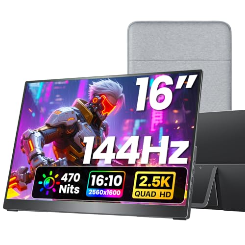 kksmart Portable Monitor for Laptop MacBook Surface PC Xbox PS5, Travel Monitor Second Screen for Laptop, HDMI USB-C VESA Compatible Built-in Speaker, 16 - size: 16