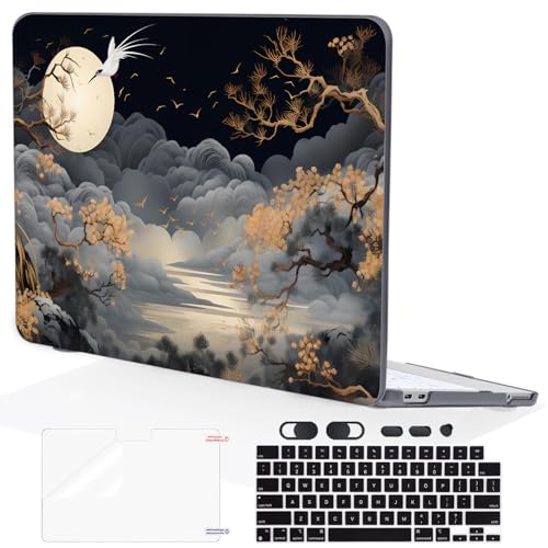 Compatible with MacBook Neo 13 inch Case 2026 (Model A3404), Printed Pattern Hard Shell Laptop Case with Keyboard Cover & Screen Film, Slim Plastic Protective Cover, Tide Illustration 2 - color: Tide Illustration 2
