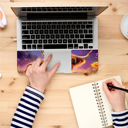 Universal Laptop Skin, DIY Cut-to-Fit Vinyl Cover Compatible with HP, Dell, Lenovo, Mac (13.3" to 15.6"), Anti-Scratch, No Residue & Bubble-Free Protective Decal Sticker, Highland Cow Night Sky - color: Highland Cow Night Sky