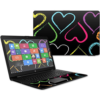 MightySkins Skin Compatible With HP 17t Laptop 17.3" (2017) - Hearts | Protective, Durable, and Unique Vinyl Decal wrap cover | Easy To Apply, Remove, and Change Styles | Made in the USA