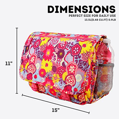 J World New York Terry Messenger Bag for Women Girls School Kids - color: Poppy Pansy