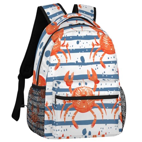 Crab Backpack for Women Men Shoulder Computer Laptop Adults Backpack Ocean Sports Hiking Gym Workout Travel Casual Daypack - color: Multicolor 18