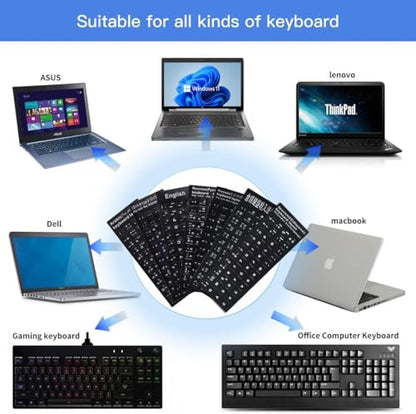 English Keyboard Letter Stickers Large Print Full Size Universal PC Computer Laptop Desktop Keyboard Replacement English Keyboard Stickers, QWERTY Alphabet Keyboard Stickers -1PCS - color: English-full Keyboard