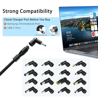 90W Universal Laptop Charger Compatible with Dell HP Lenovo Acer ASUS Fujitsu to Shiba Notebook Ultrabook Universal Power Supply with 16 Tips