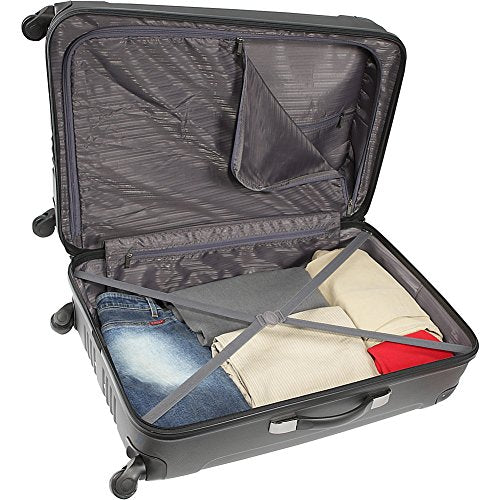 Kenneth Cole REACTION Out of Bounds Lightweight Hardshell 4-Wheel Spinner Luggage, Charcoal, 28-Inch Checked - color: Charcoal, size: 28-Inch Checked