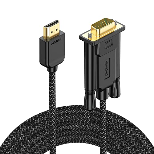 HDMI to VGA Cable 10 Feet 1080P@60Hz Male to Male Braided Cord for Monitor, Computer, Desktop, Laptop, PC, Projector, HDTV, Xbox One and More - size: 10 Feet