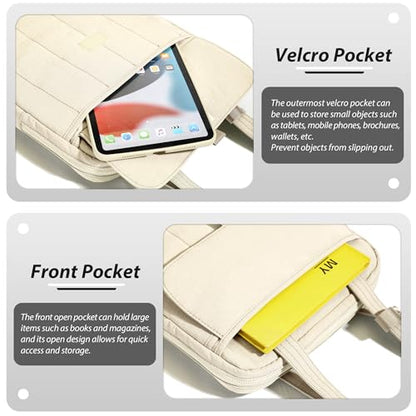 15.6 Inch Puffy Laptop Sleeve with Handle, Vertical Quilted Laptop Shoulder Bag with Luggage Strap, Compatible with 14-Inch Laptops, MacBook Pro/Air/Neo M5/M4/M3, for Women Travel Work (Yellow) - color: Yellow