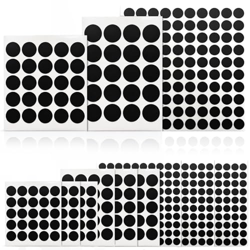 Stackable Vinyl Webcam Privacy Stickers, 12 Sheets Low-Tack Restickable Camera Covers in 3 Sizes, Black Webcam Blocker Set ﻿