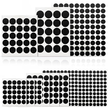 Stackable Vinyl Webcam Privacy Stickers, 12 Sheets Low-Tack Restickable Camera Covers in 3 Sizes, Black Webcam Blocker Set ﻿
