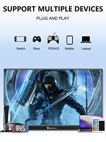 MAGICRAVEN Portable Gaming Monitor, USB-C HDMI Laptop Screen Extender, Second Display for Console with Built-in Speakers, Works with PS5, Xbox, Switch, Ideal for Travel Home Office - 17.3" - size: 17.3"