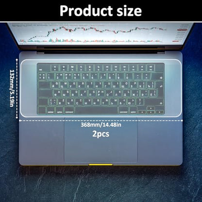 2pcs Universal Keyboard Cover Protector Skin for Laptop Notebook 15.6"-17.3" Clear Laptop Notebook Keyboard Covers 15.6" 16" 17.3" Ultra Thin Silicone Waterproof Dustproof Keyboards Protectors