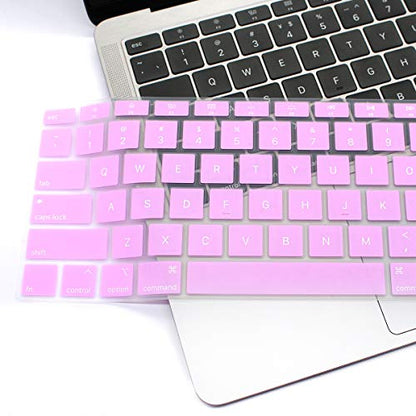 Se7enline Compatible with MacBook Air 13 inch 2018/2019/2020/2021/2022/2023/2024 Keyboard Cover Protector for MacBook Air 13-Inch Touch ID M1 A2337/A2179 US Layout,Lavender/Light Purple - color: Lavender/Light Purple