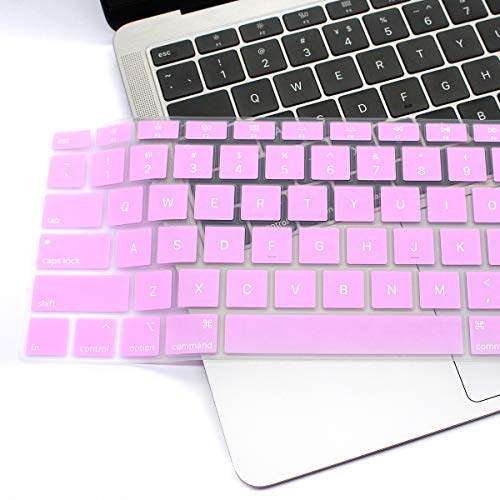 Se7enline for MacBook Air Keyboard Cover 13 inch 2018-2023 A1932 | Silicone Waterproof Dustproof Durable Washable Laptop Accessories US Layout 2023 2022 2021 2020 2019 2018,Light Purple - color: Lavender/Light Purple