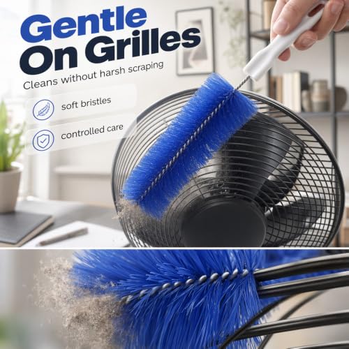 Bendable Microfiber Head, Fan Cleaning Brush Bendable Duster (Blue 1pc) | Reusable and Washable,Suitable for Cleaning Vents,Ceilings,Blinds,Furniture and Hard-to-Reach Areas - color: Blue 1pc