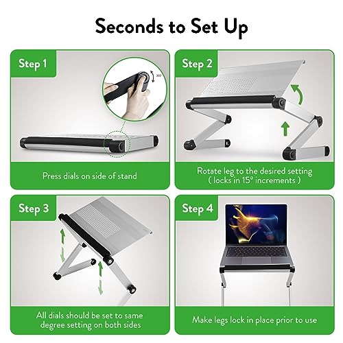 Uncaged Ergonomics Adjustable Book Holder, Tablet & Laptop Stand, Aluminum Portable Reading Stand for Textbooks & Cookbooks, Recipe Holder for Kitchen Counter, Silver - color: Silver