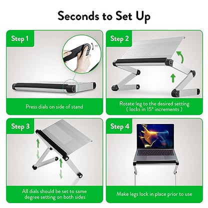Uncaged Ergonomics Adjustable Book Holder, Tablet & Laptop Stand, Aluminum Portable Reading Stand for Textbooks & Cookbooks, Recipe Holder for Kitchen Counter, Silver - color: Silver