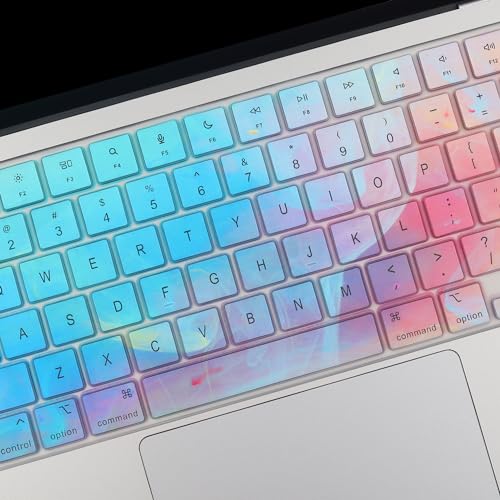 2 Pack Keyboard Cover Skin for 2026-2023 MacBook Air 13" 15" M5 M4 M3 M2, 2026-2021 MacBook Pro 14" 16" M5 M4 M3 M2 M1 Pro/Max, 14.2" 16.2" MacBook Pro /13.6" 15.3" MacBook Air, US, Stylish Colorful - color: Colorful+TPU