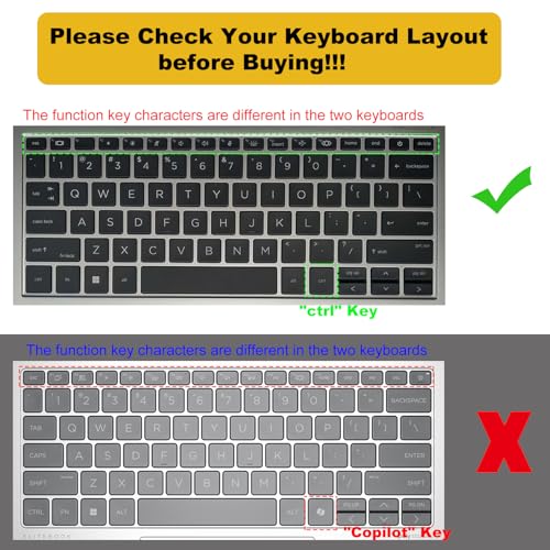 2PCS Keyboard Cover Skin for HP EliteBook 830 835 840 845 1040 G9 G10 13.3 & 14 inch 2025-2022, HP EliteBook 14 inch Keyboard Protector(Not fit 840 845 1040 G11 G8 G7 G6 G5 G4 G3),Gradual Mint+Clear - color: Gradual Mint+Clear