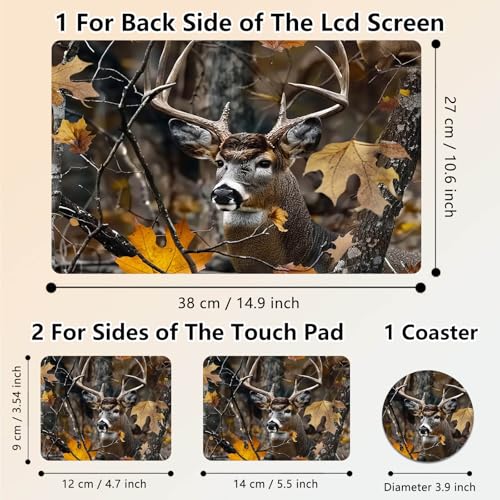 Laptop Skin Sticker Decal 15.6 Inch,12 13 13.3 14 15 15.6 in Laptop Netbook Skins for Notebook,Art Decal Removable Waterproof Scratch Resistant,Universal Vinyl Cover,Forest Deer - color: Forest Deer