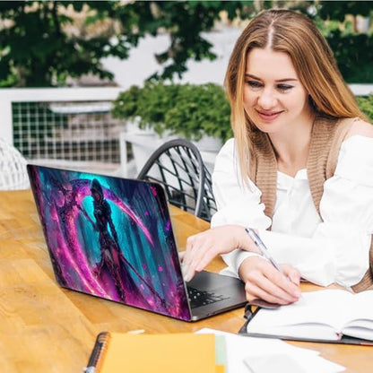 Laptop Skin Sticker Decal, Universal Reusable Vinyl Laptop Cover for 12" 13" 13.3" 14" 15" 15.4" 15.6" Notebook PC, Waterproof Scratch-Resistant with 2 Wrist Pads, Easy to Apply & Remove,Art Womens - color: Art Womens