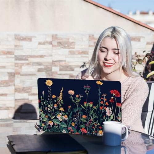 PLIGREAT 3 Pcs Laptop Skin Stickers Vinyl Decals for PC Notebook Keyboard Cover Laptops Case Protector Films Decorative Laptops Sticker Waterproof Removable Green Plants Flowers Laptop Decals
