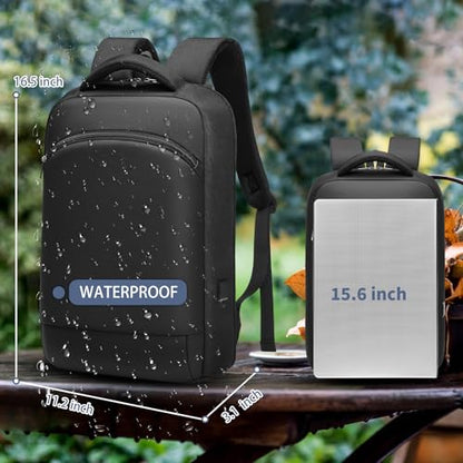 Slim Laptop Backpack for Men 15.6 Inch Lightweght Business Backpack Waterproof Travel Backpack with USB Charger Port Computer Bag College Backpacks Gifts for Men Women - size: Medium