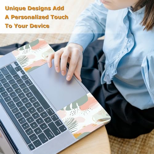Universal Laptop Skin Sticker with 2 Wrist Pad Decals, 3-Piece Removable Vinyl Laptop Cover, Minimalist Art Flowers Waterproof Anti-Scratch, Easy-Trim Fit for 13.3" 14" 15.6" Laptops - color: Minimalist Art Flowers