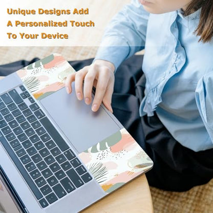 Universal Laptop Skin Sticker with 2 Wrist Pad Decals, 3-Piece Removable Vinyl Laptop Cover, Minimalist Art Flowers Waterproof Anti-Scratch, Easy-Trim Fit for 13.3" 14" 15.6" Laptops - color: Minimalist Art Flowers
